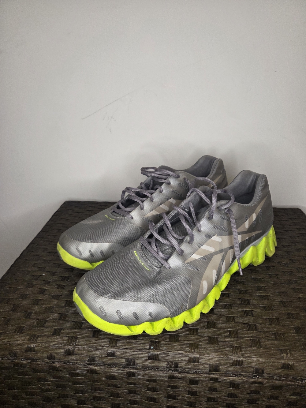 Reebok Men's Gray and Neon Yellow Athletic Shoes